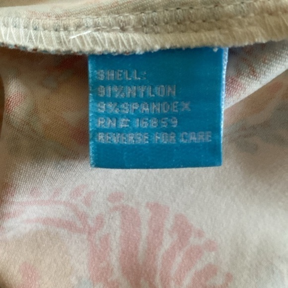 J. McLaughlin Catalina cloth Tunic Orange Blue white Print 3/4 Sleeve size LARGE - Picture 7 of 9